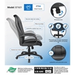 Scranton & Co LeatherPlus Spring Tilt Executive Chair with Pillow Top in Black