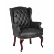 Scranton & Co Traditional Button Tufted Caressoft Guest Chair in Black