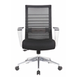 Scranton & Co Mesh Back Task Chair with Synchro-Tilt and Aluminum Base in Black