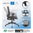 Scranton & Co Mesh Back Task Chair with Synchro-Tilt & Adjustable Arms in Black