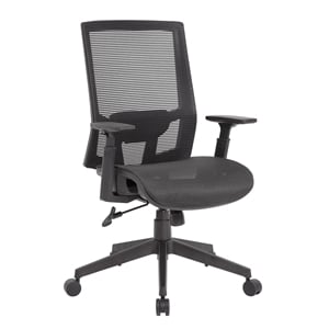 Scranton & Co Mesh Back Task Chair with Synchro-Tilt & Adjustable Arms in Black