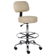Scranton & Co Vinyl Mid-Back Medical/Drafting Stool with Chrome Footring - Beige