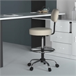 Scranton & Co Vinyl Mid-Back Medical/Drafting Stool with Chrome Footring - Beige