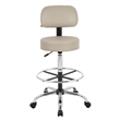 Scranton & Co Vinyl Mid-Back Medical/Drafting Stool with Chrome Footring - Beige