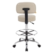 Scranton & Co Vinyl Mid-Back Medical/Drafting Stool with Chrome Footring - Beige