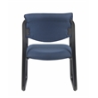 Scranton & Co Fabric Sled Base Guest Chair with Lumbar Support in Blue