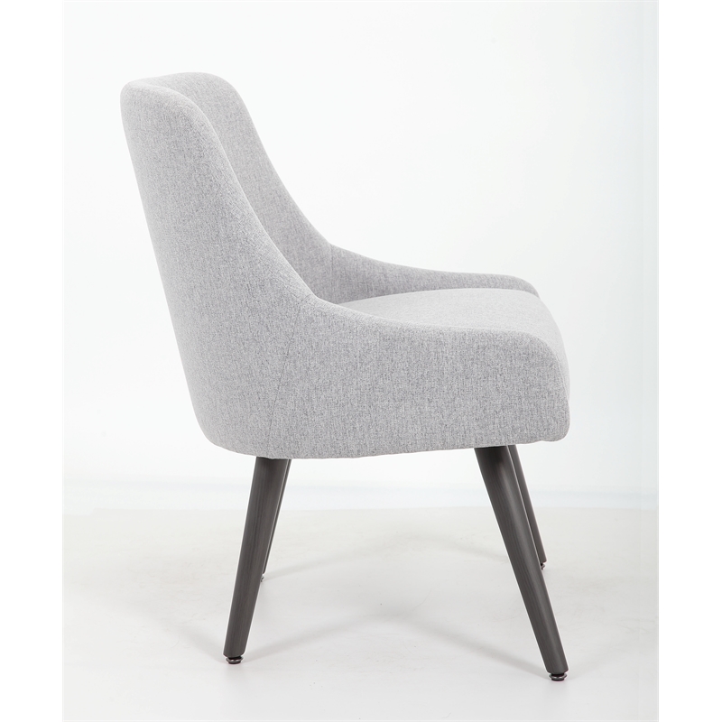 Scranton & Co Poly-Linen Weave Guest Chair with Metal Legs in Grey