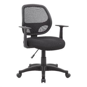Scranton & Co Commercial Grade Mesh Task Chair with T-Arms in Black