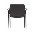 Scranton & Co Square Back Fabric Stackable Guest Chair with Arms in Black