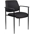 Scranton & Co Square Back Fabric Stackable Guest Chair with Arms in Black