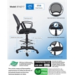 Scranton & Co Mesh Back Fabric Drafting Chair with Loop Arms & Footring in Black