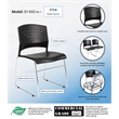Scranton & Co Solid Chrome Frame Stacking Chair Set of 4 in Black
