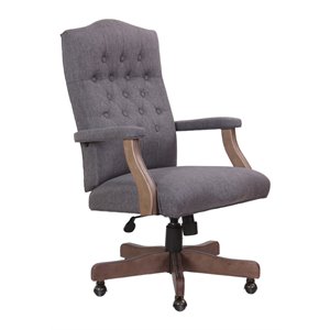 Scranton & Co High-Back Executive Chair in Slate Gray Commercial Grade Linen