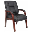 Scranton & Co Mid Back CaressoftPlus Guest Chair with Cherry Wood Finish
