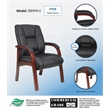 Scranton & Co Mid Back CaressoftPlus Guest Chair with Cherry Wood Finish