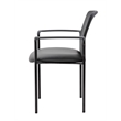 Scranton & Co Stackable Mesh Back Vinyl Guest Chair with Arms in Black