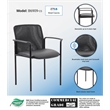 Scranton & Co Stackable Mesh Back Vinyl Guest Chair with Arms in Black