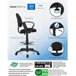 Scranton & Co Contoured Fabric Drafting Stool with Loop Arms in Black