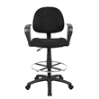 Scranton & Co Contoured Fabric Drafting Stool with Loop Arms in Black