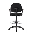 Scranton & Co Contoured Fabric Drafting Stool with Loop Arms in Black