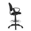 Scranton & Co Contoured Fabric Drafting Stool with Loop Arms in Black