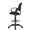 Scranton & Co Contoured Fabric Drafting Stool with Loop Arms in Black
