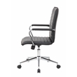 Scranton & Co Ribbed Back Vinyl Desk Chair with Chrome Arms and Base in Black