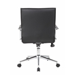 Scranton & Co Ribbed Back Vinyl Desk Chair with Chrome Arms and Base in Black