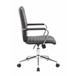 Scranton & Co Ribbed Back Vinyl Desk Chair with Chrome Arms and Base in Black