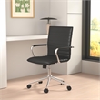 Scranton & Co Ribbed Back Vinyl Desk Chair with Chrome Arms and Base in Black