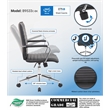 Scranton & Co Ribbed Back Vinyl Desk Chair with Chrome Arms and Base in Black