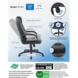 Scranton & Co Executive High Back LeatherPlus Chair with Lumbar Support in Black