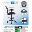 Scranton & Co Mesh Back Fabric Drafting Chair with Adjustable Arms in Black
