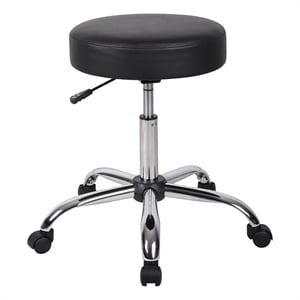 Scranton & Co Vinyl Medical Stool with Chrome Base and 6&quot Height Range in Black