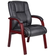 Scranton & Co Mid Back CaressoftPlus Guest Chair with Mahogany Wood Finish