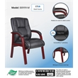 Scranton & Co Mid Back CaressoftPlus Guest Chair with Mahogany Wood Finish