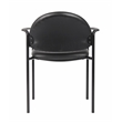 Scranton & Co Vinyl Stackable Guest Chair with Waterfall Seat in Black
