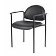 Scranton & Co Vinyl Stackable Guest Chair with Waterfall Seat in Black