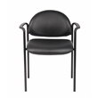 Scranton & Co Vinyl Stackable Guest Chair with Waterfall Seat in Black