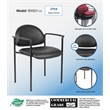Scranton & Co Vinyl Stackable Guest Chair with Waterfall Seat in Black