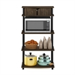 Scranton & Co Toolless Kitchen Shelf with Cabinet in Columbia Walnut/Black