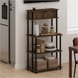 Scranton & Co Toolless Kitchen Shelf with Cabinet in Columbia Walnut/Black