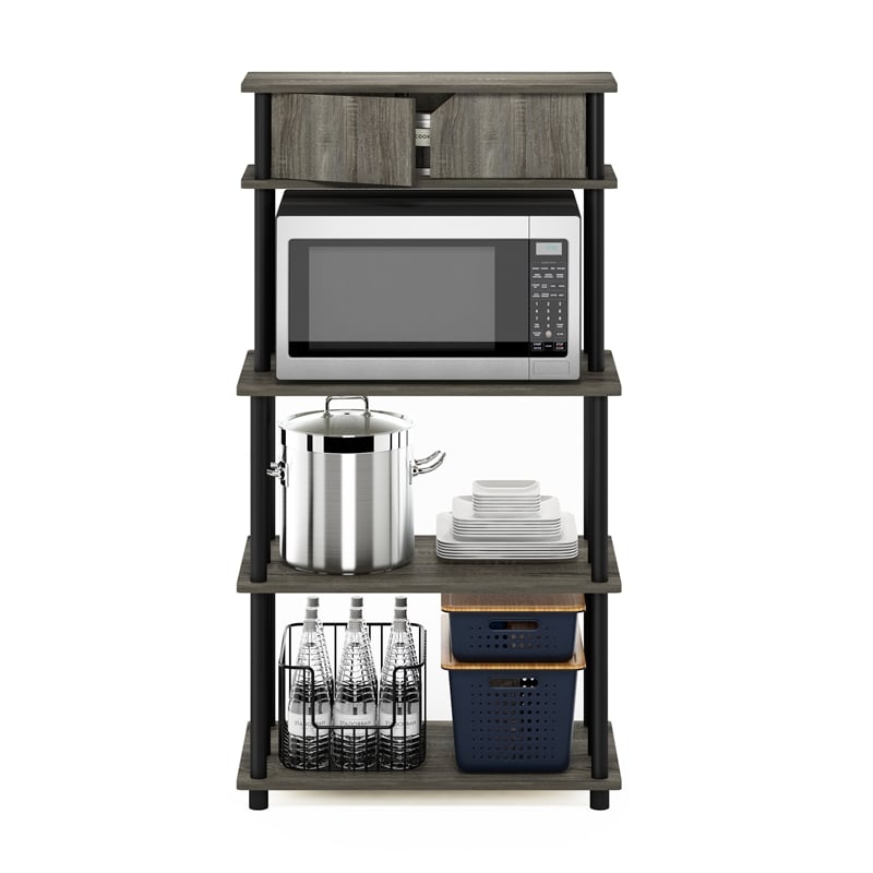Scranton & Co Toolless Kitchen Shelf with Cabinet in French Oak Grey/Black