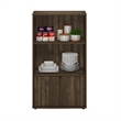 Scranton & Co Kitchen Storage Shelf with Cabinet in Columbia Walnut