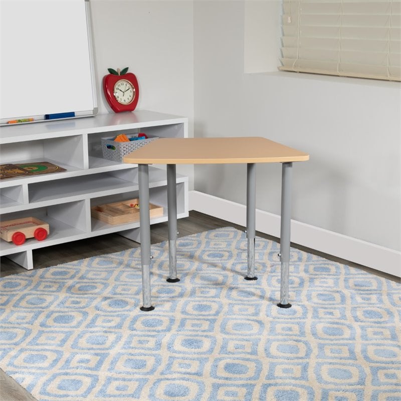 Scranton & Co Hexagonal Collaborative Student Desk in Natural Finish