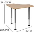 Scranton & Co Triangular Collaborative Student Desk in Natural Finish