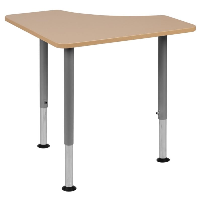 Scranton & Co Triangular Collaborative Student Desk in Natural Finish