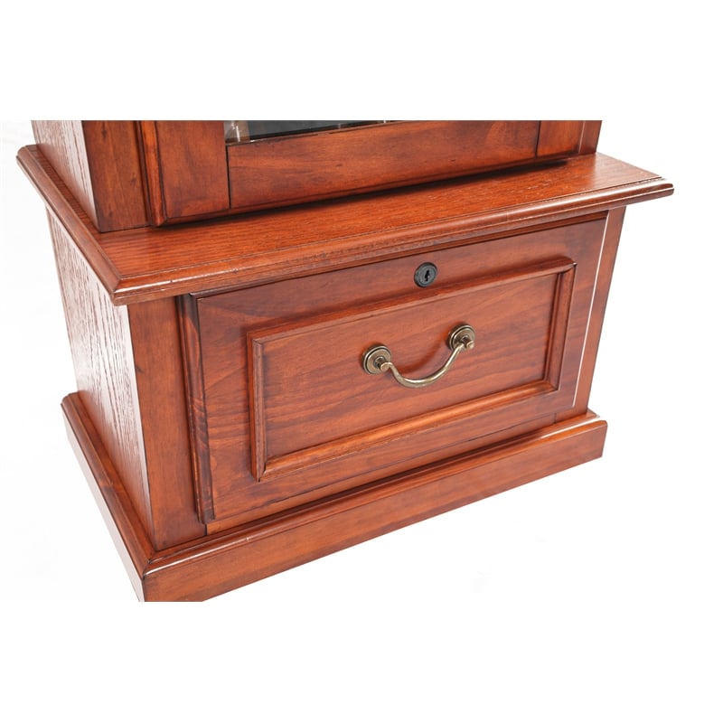 Scranton & Co 8 Gun Wood Cabinet with Locking Glass Door in Brown