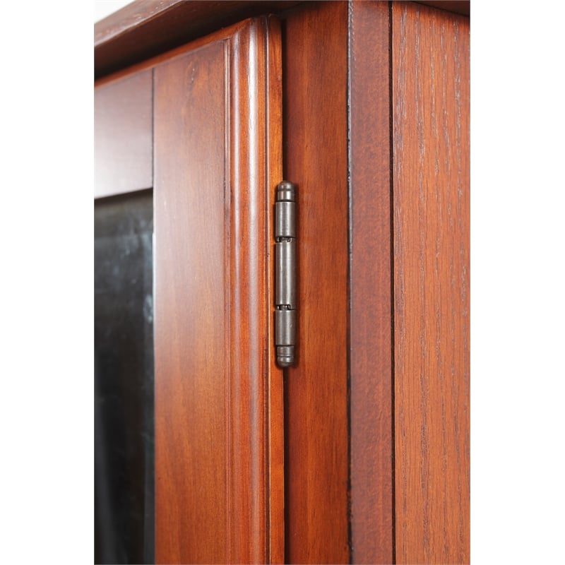 Scranton & Co 8 Gun Wood Cabinet with Locking Glass Door in Brown