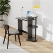 Scranton & Co Compact Computer Desk with Shelves in Espresso/Black